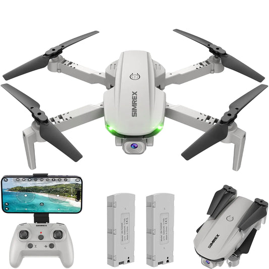 Gr8Dealz.store Simrex Drone with 1080P FPV Camera for Adults Quadcopter Drone with Hover Stable Foldable Mini Drones with One Key Start Waypoint...