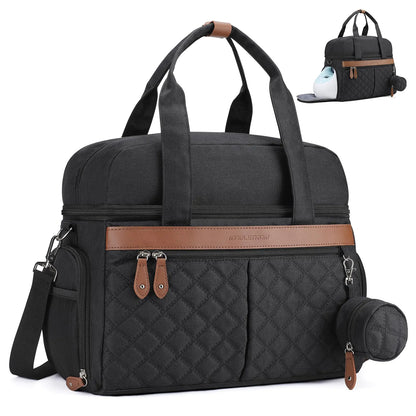 Breast Pump Diaper Tote with Laptop & Cooler Storage
