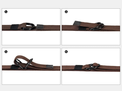 maikun Mens & Womens Canvas Belt with Black D-ring 1 1/2" Wide Extra Long Solid Color waist size 36-39" Silver Buckle+black
