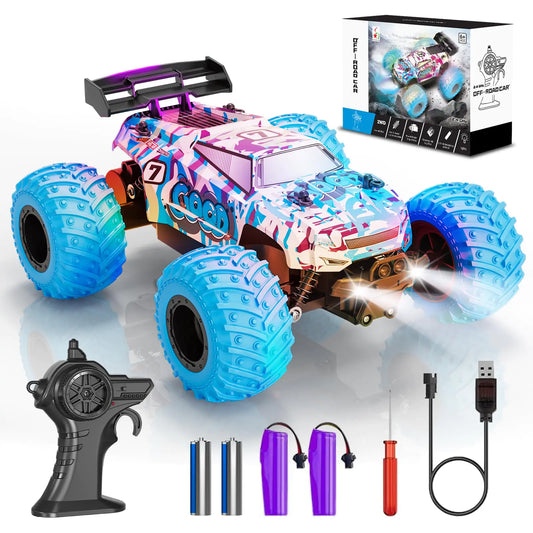 RC Cars Remote Control Car Monster Truck for Boys Age 4-7 8-12 2.4GHz 2WD Rc Car with Bodylight All Terrain Remote Control Truck Toy Cars Fast RC Car 20KMH 40Mins