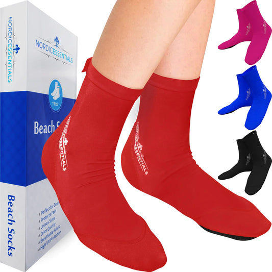 Nordic Essentials Beach Socks (1 Pair) Wear in Sand Playing Volleyball & Soccer - Kids Women & Men