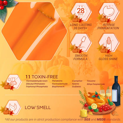 modelones Gel Nail Polish Set- 6 Colors Thanksgiving Day Orange Yellow Nail Polish Color Changing Gel Polish Kit Gray Black Nail Gel Kit Soak Off LED Nail Art Gifts DIY Salon Home A2 Thanksgiving