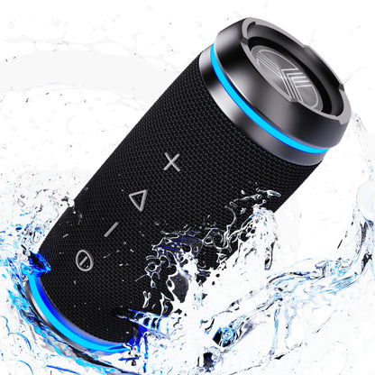 TREBLAB HD77 - Bluetooth Speaker - Loud 360° HD Surround Sound w/Bass 30W Stereo IPX6 Waterproof 20H Battery Portable Speaker w/Bluetooth Outdoor Speaker. (Renewed)