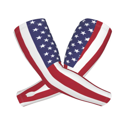 Dultua Cooling Arm Sleeves American Flag Compression USA Arm Sleeves Outdoor Sports UV Sun Protection for Women Men