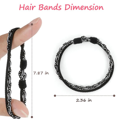 Hair Accessories, 25 PCS of 5 Styles Boho Hair Tie Bracelets with Beads - Cute Elastic Bands for Thick or Thin Hair, No Damage, Pink for Girls and Women D-BOHO
