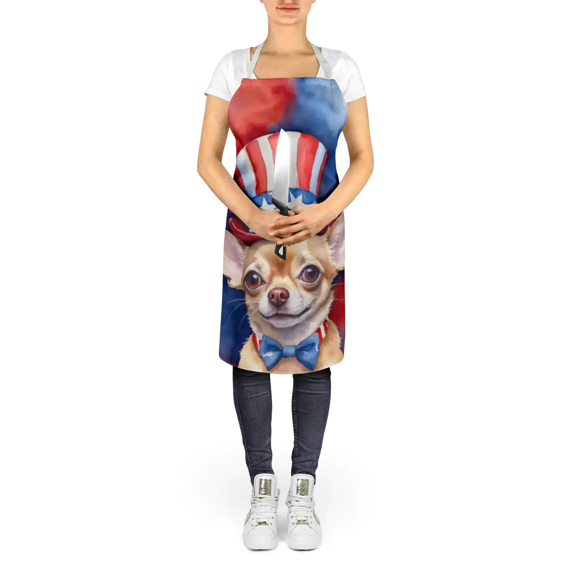 Chihuahua American Flag Chef Apron