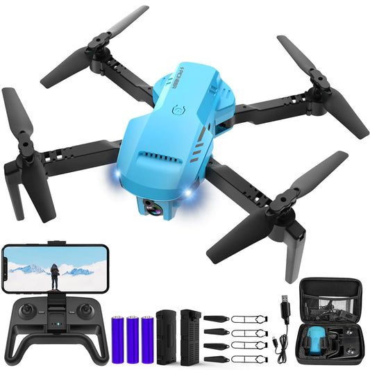 SkyView Mini Drone 1080P HD - Foldable FPV Camera Drone with Carrying Case and Dual Batteries