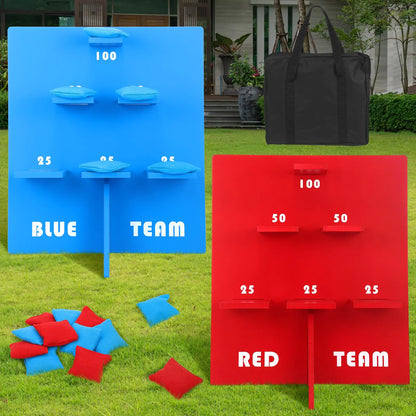 Bean Bag Game 1 Set Wood Cornhole Boards with 8 Bean Bag Throw The Bean Bag Toss Games Valentines Day Games for Outdoor Indoor Family Party Travel Activities