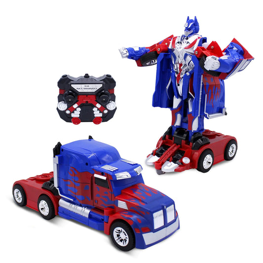 Family Smiles Kids Transforming Robot RC Car Toys Boys 8-13 Remote Control Gift 2 Battery