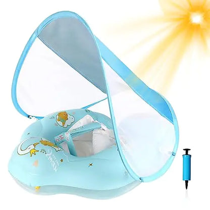 Baby Float with CanopyInfant Pool Float & Swim Float with Safety SeatBaby Swimming Float Water Float Toddler Pool Float with UPF50+ Sun Protection Canopy Balance Ball for 3-36 Months(SL)